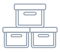 organizing bins drawers icon