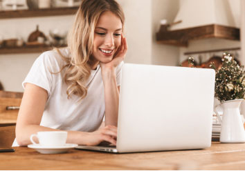 woman working on laptop